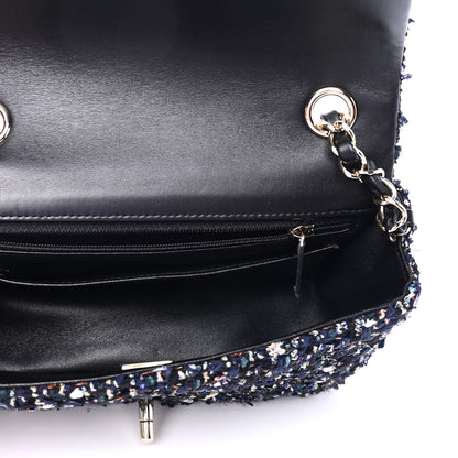Chanel Glittered Tweed Quilted Mini Rectangular Flap Navy Blue Mulitcolor 4 of 4