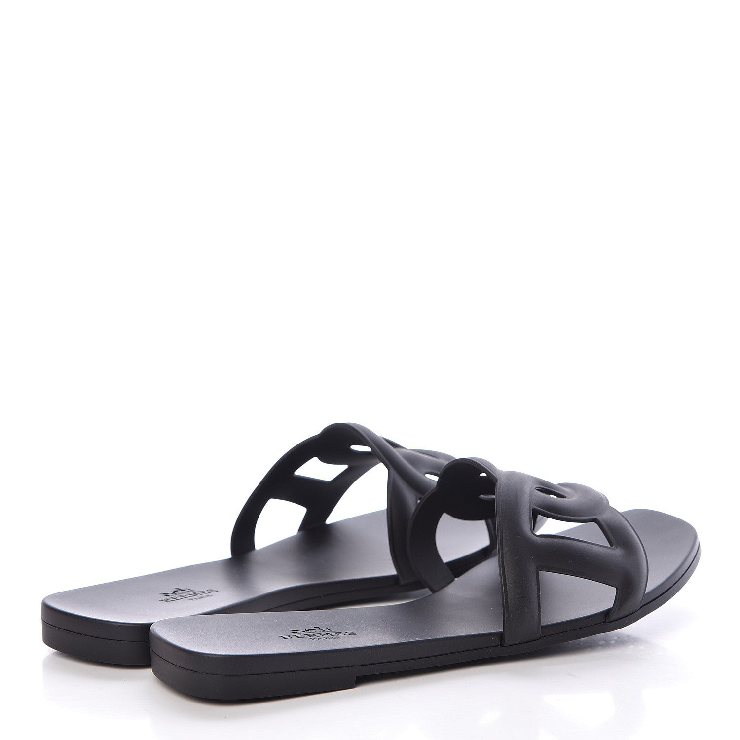 Hermes Rubber Aloha Sandals 37 Black 4 of 8
