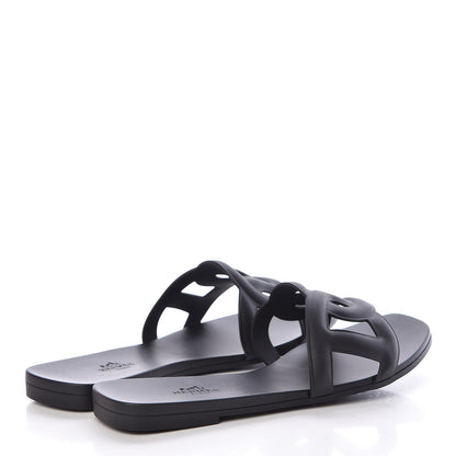 Hermes Rubber Aloha Sandals 37 Black 4 of 8