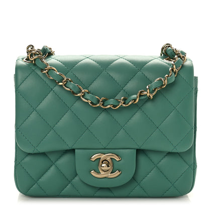 Chanel Lambskin Quilted Mini Square Flap Green 1 of 10