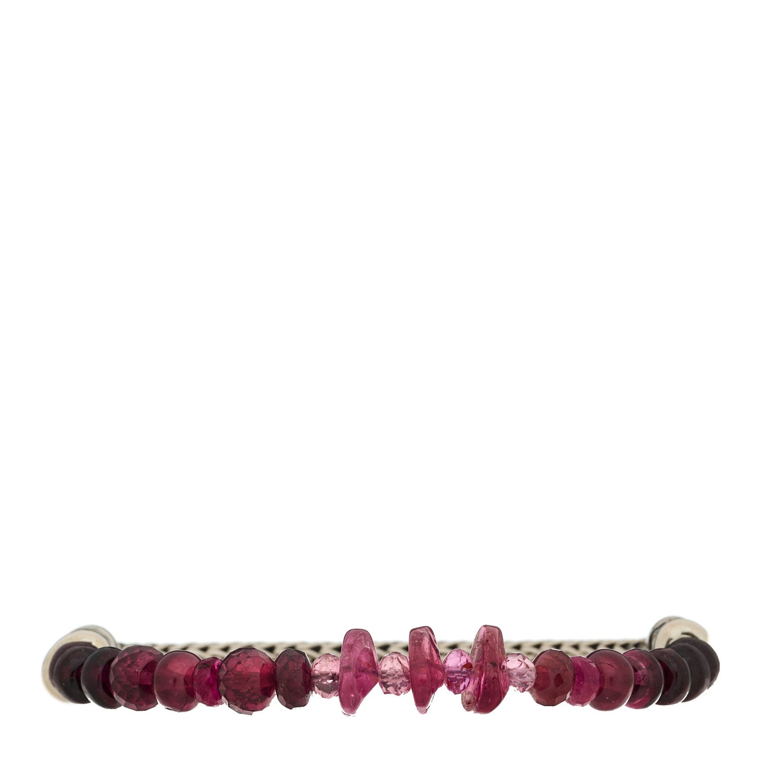 John Hardy Sterling Silver Pink Tourmaline Classic Chain Bracelet 1 of 3