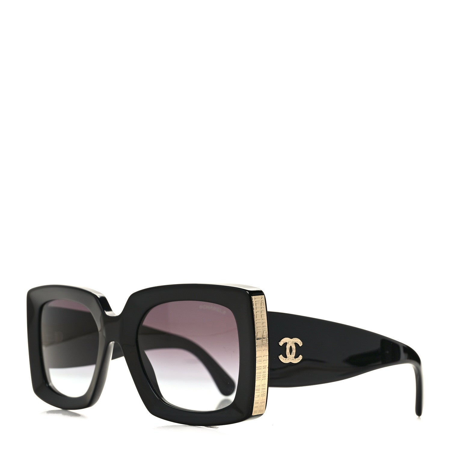 Chanel Acetate Rectangle Sunglasses 5435 Black 1 of 8