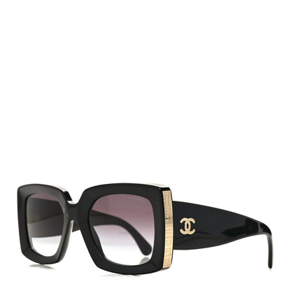 Chanel Acetate Rectangle Sunglasses 5435 Black 1 of 8