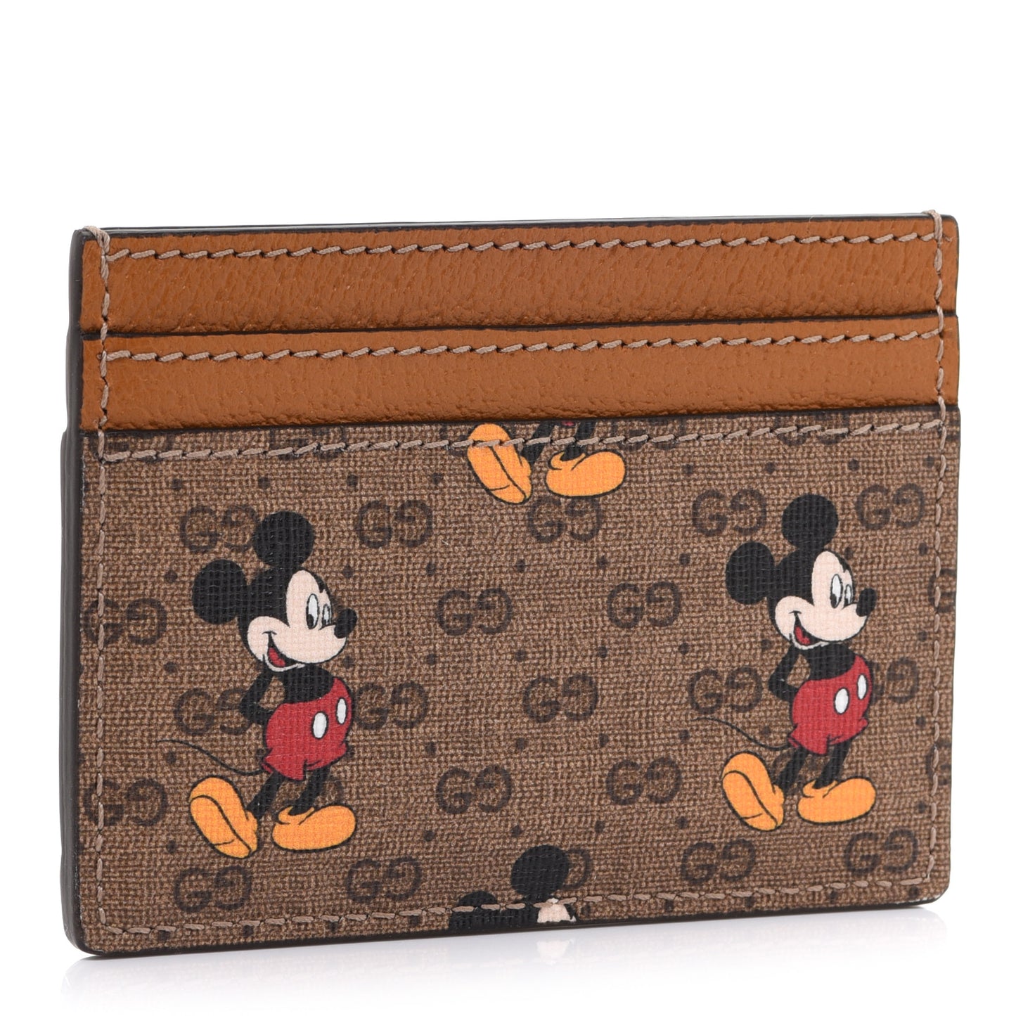X DISNEY Mini Vintage GG Supreme Monogram Mickey Mouse Card Holder Beige Vintage Sun Oil
