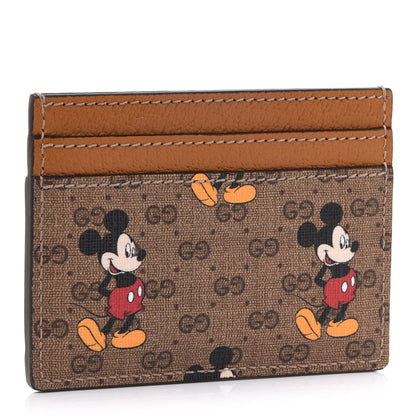 Gucci X DISNEY Mini Vintage GG Supreme Monogram Mickey Mouse Card Holder Beige Vintage Sun Oil 3 of 7