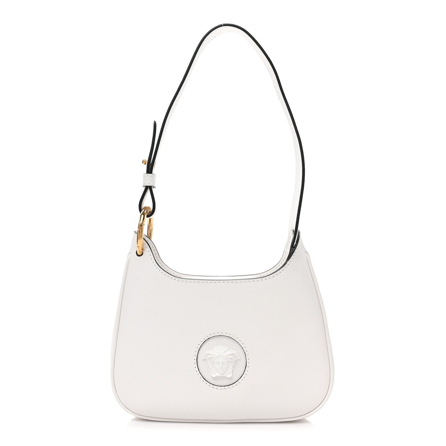 Calfskin La Medusa Small Hobo Crossbody Optical White