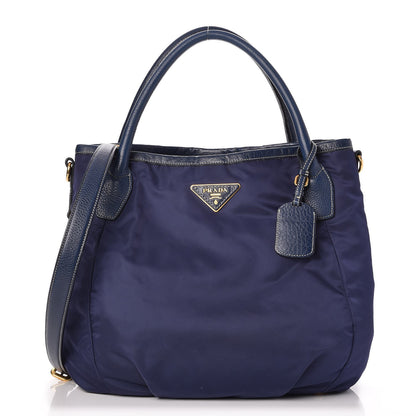 Prada Tessuto Nylon Vitello Daino Tote Baltico 1 of 9