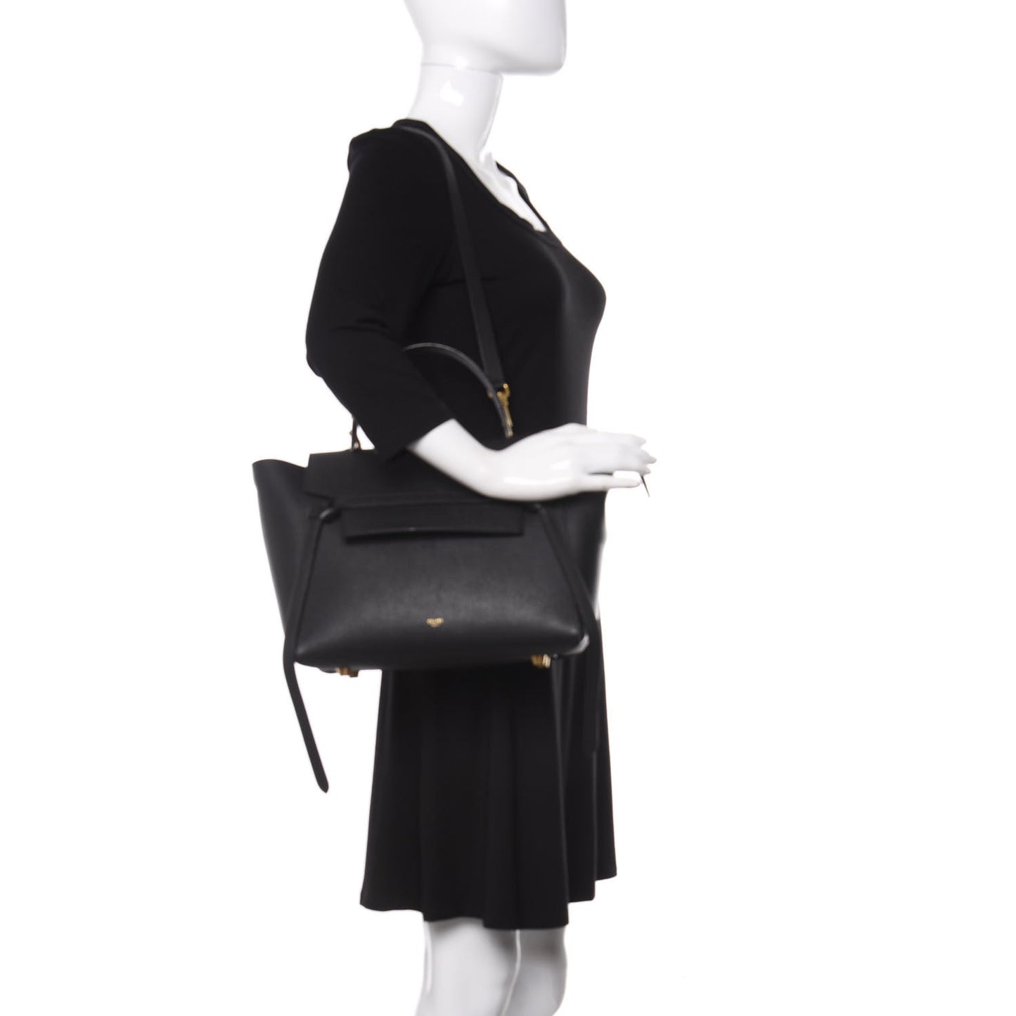 Grained Calfskin Mini Belt Bag Black