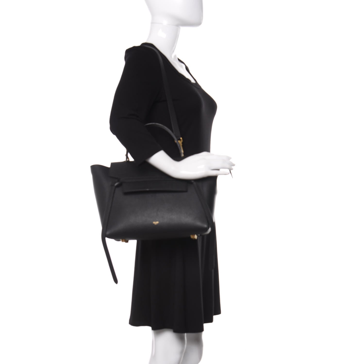 Celine Grained Calfskin Mini Belt Bag Black 2 of 14