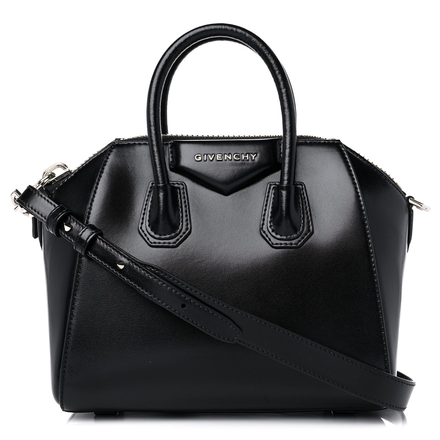 Shiny Lord Calfskin Mini Antigona Black