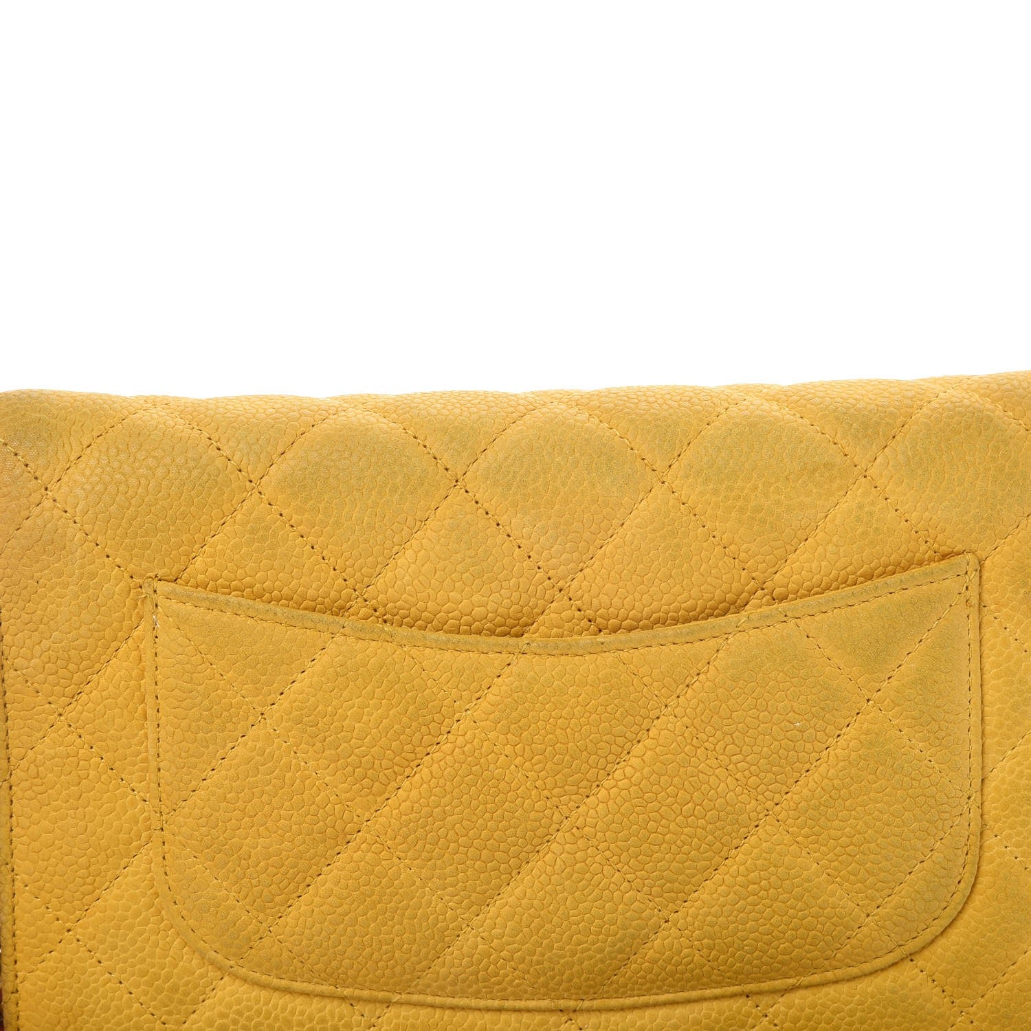 Chanel Iridescent Caviar Quilted Wallet on Chain WOC Yellow 15 of 16