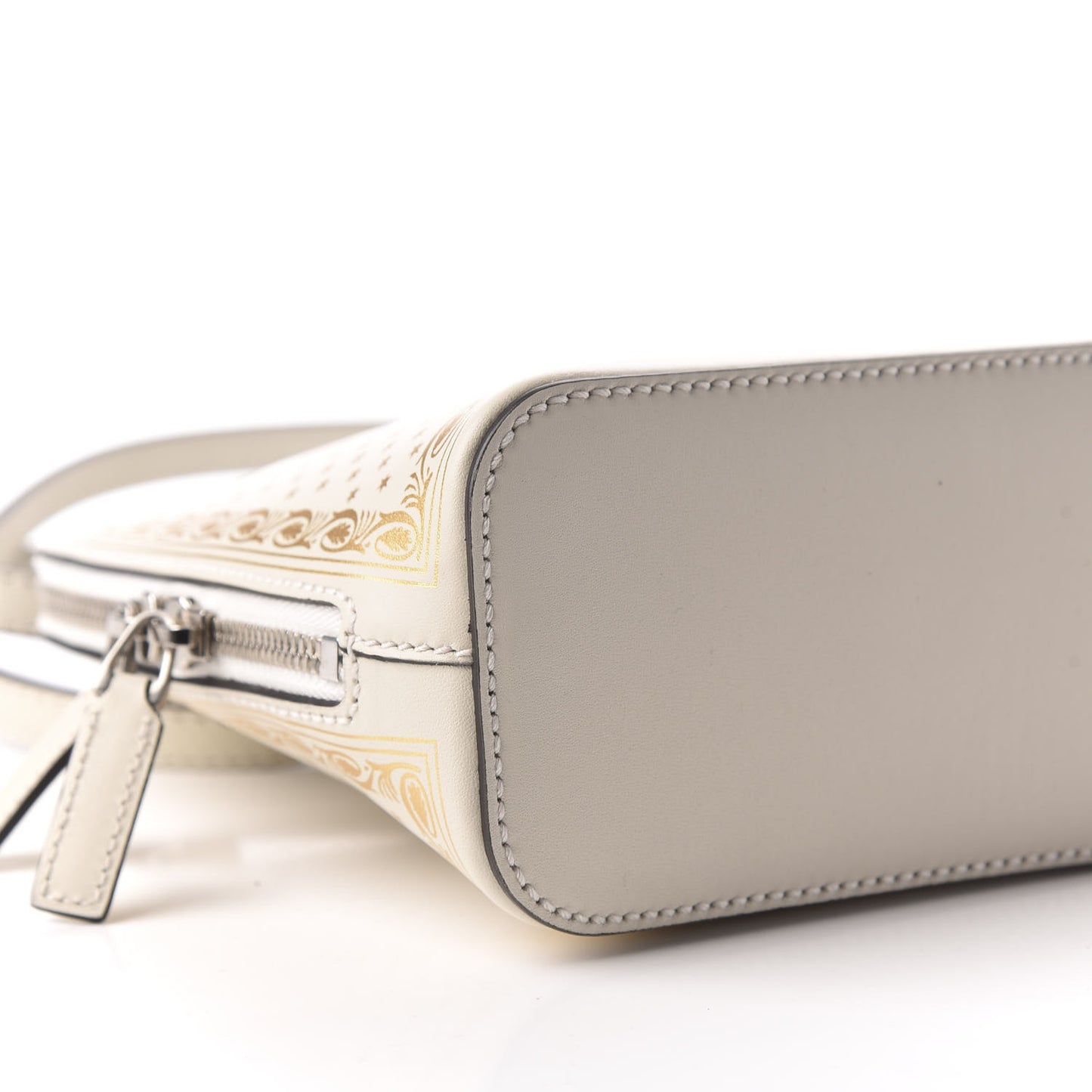 X SEGA Calfskin GUCCY Stars Mini Dome Shoulder Bag Mystic White Gold