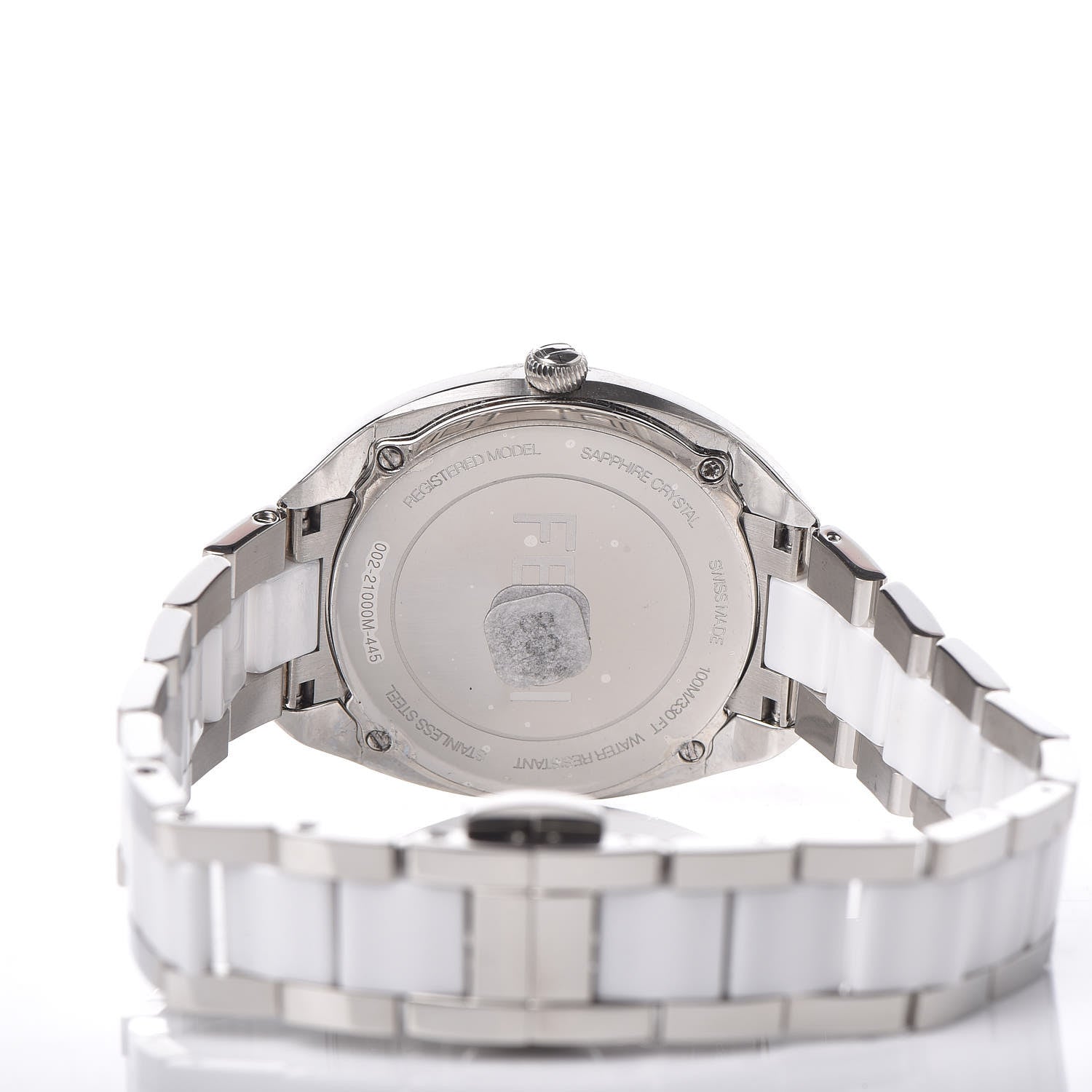 Fendi Stainless Steel Ceramic Diamond 34mm Momento Bugs Quartz Watch Blue 5 of 7
