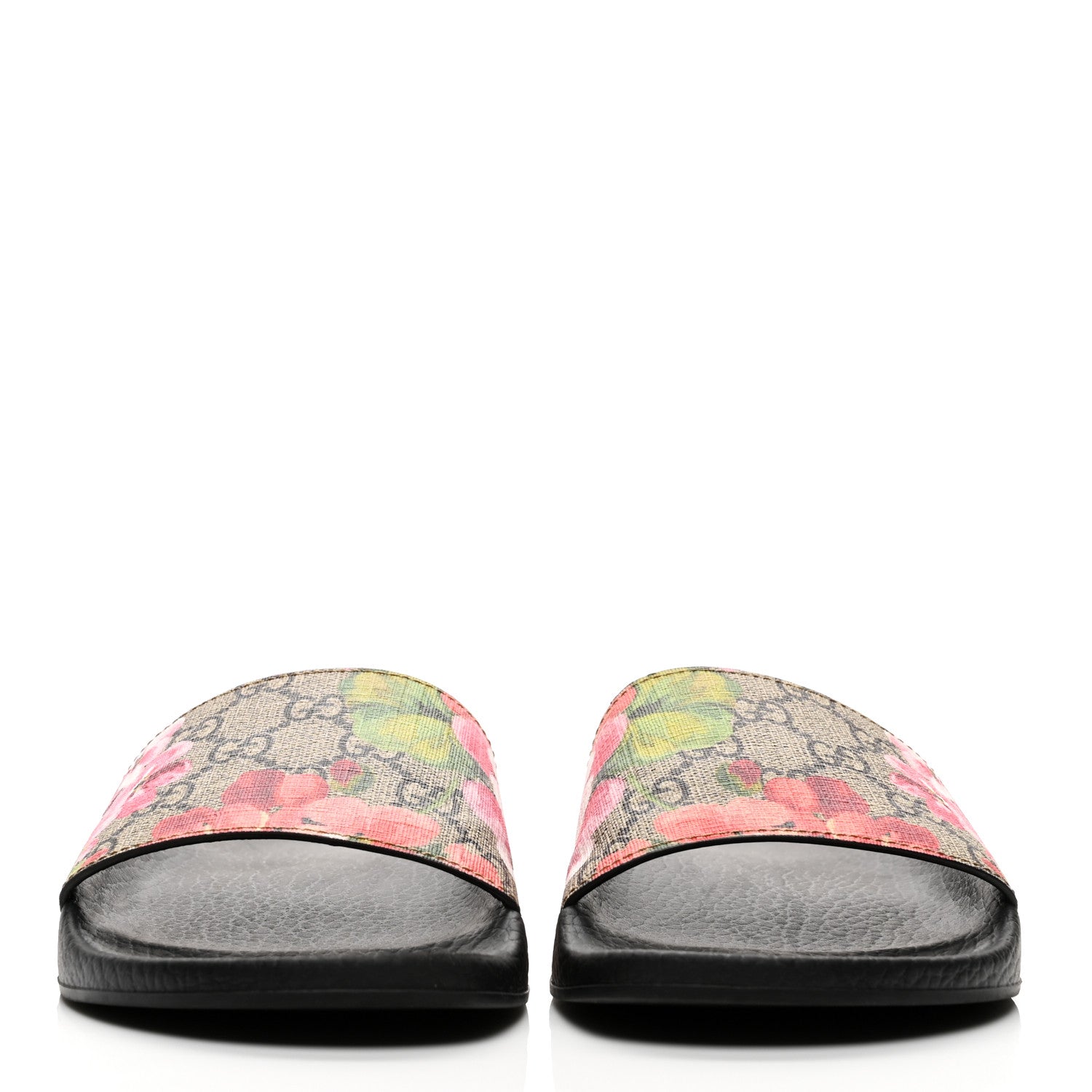 Gucci GG Supreme Monogram Blooms Slide Sandals 37 Beige Multicolor 3 of 8