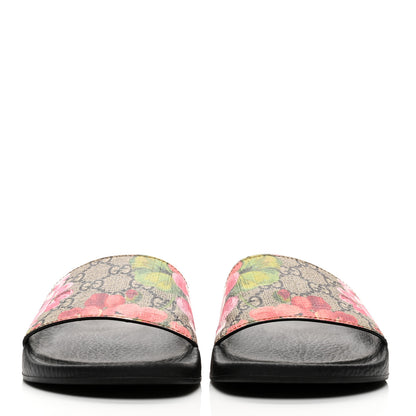 Gucci GG Supreme Monogram Blooms Slide Sandals 37 Beige Multicolor 3 of 8