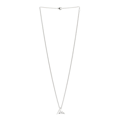 Louis Vuitton 18K White Gold Diamond Large LV Volt One Pendant Necklace 3 of 5