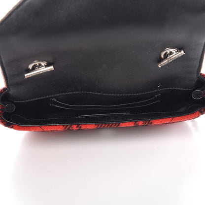 Saint Laurent Wool Matelasse Chevron Classic Monogram Baby Chain Bag Red Black 5 of 8
