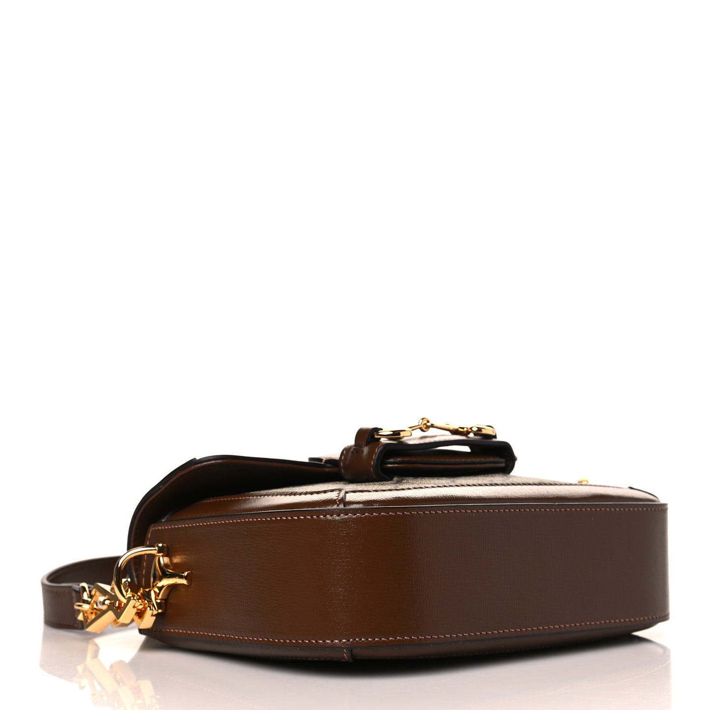GG Supreme Monogram Web Mini Horsebit 1955 Shoulder Bag Beige Brown Sugar