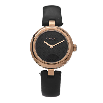 Gucci Stainless Steel Calfskin 27mm Diamantissima Quartz Watch Black 1 of 6