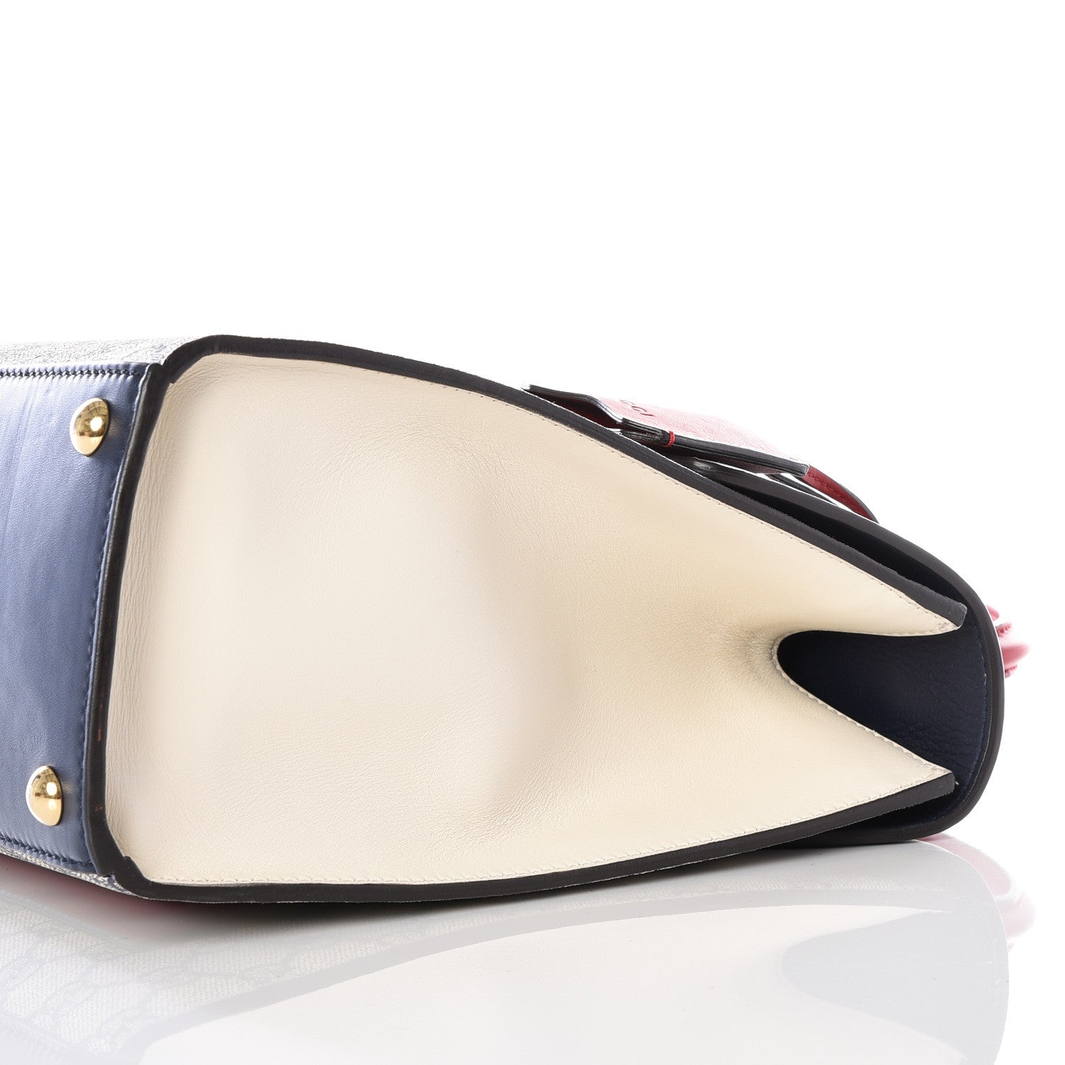 Gucci GG Supreme Monogram Calfskin Medium Padlock Top Handle Bag Beige Blue Mystic White Hibiscus Red 9 of 19