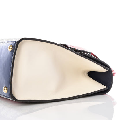 Gucci GG Supreme Monogram Calfskin Medium Padlock Top Handle Bag Beige Blue Mystic White Hibiscus Red 9 of 19