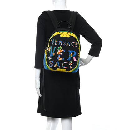 Versace Nylon Print Backpack Black Multicolor 2 of 10