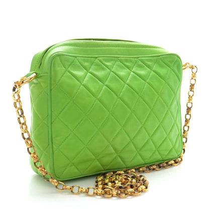 Chanel Lambskin Quilted Tassel Camera Case Green 3 of 14