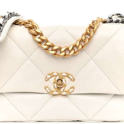 Chanel Lambskin Quilted Medium Chanel 19 Flap White 8 of 11