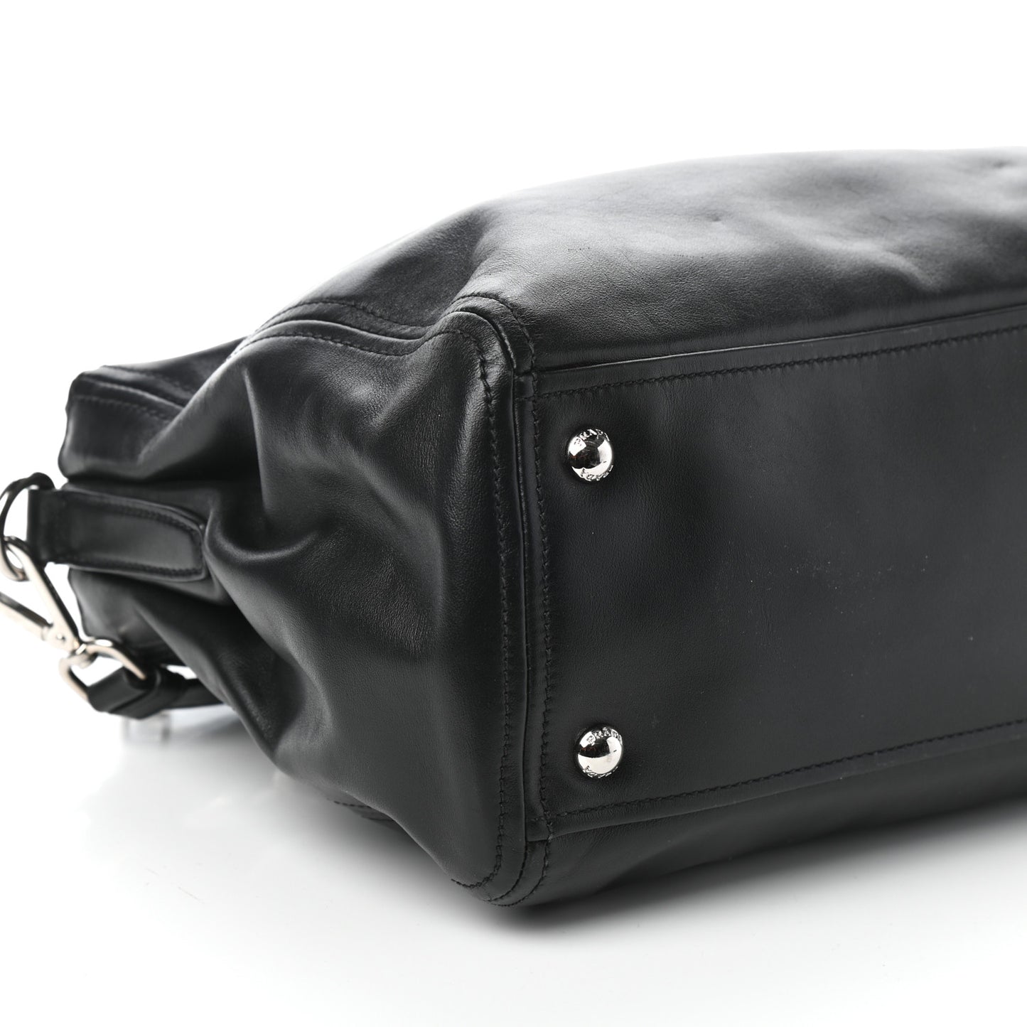 Soft Calfskin Double Zip Shoulder Bag Black