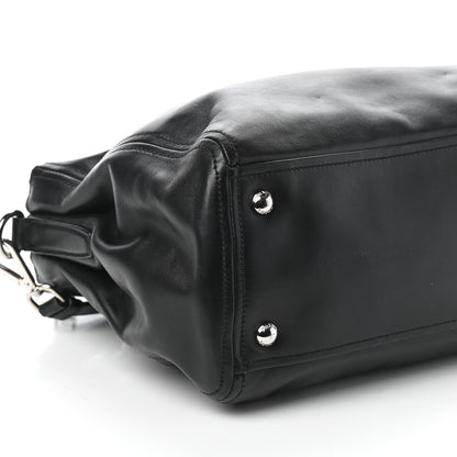 Prada Soft Calfskin Double Zip Shoulder Bag Black 8 of 9