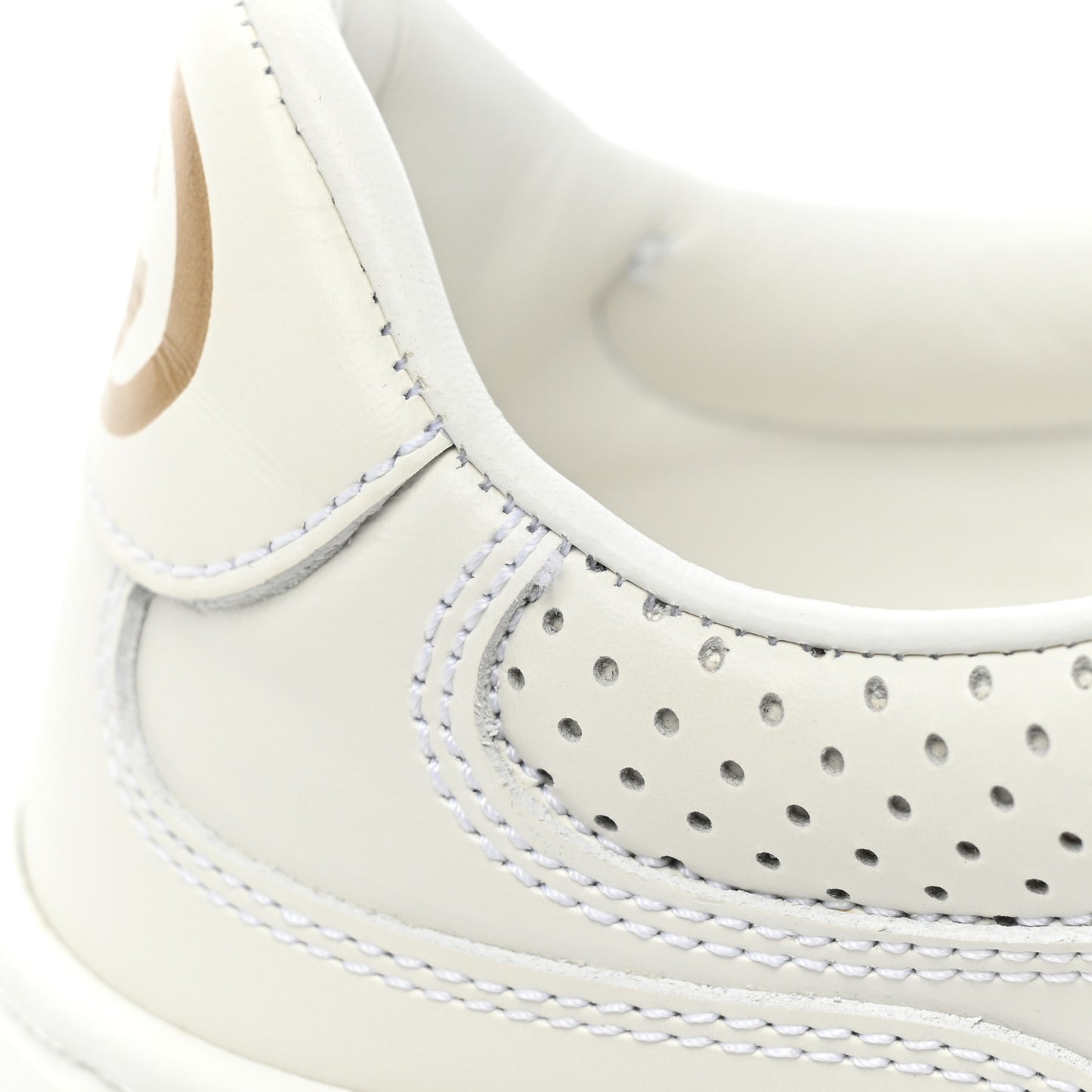 Calfskin GG Tennis Embossed Perforated Womens Platform 55mm Sneakers 35 Great White