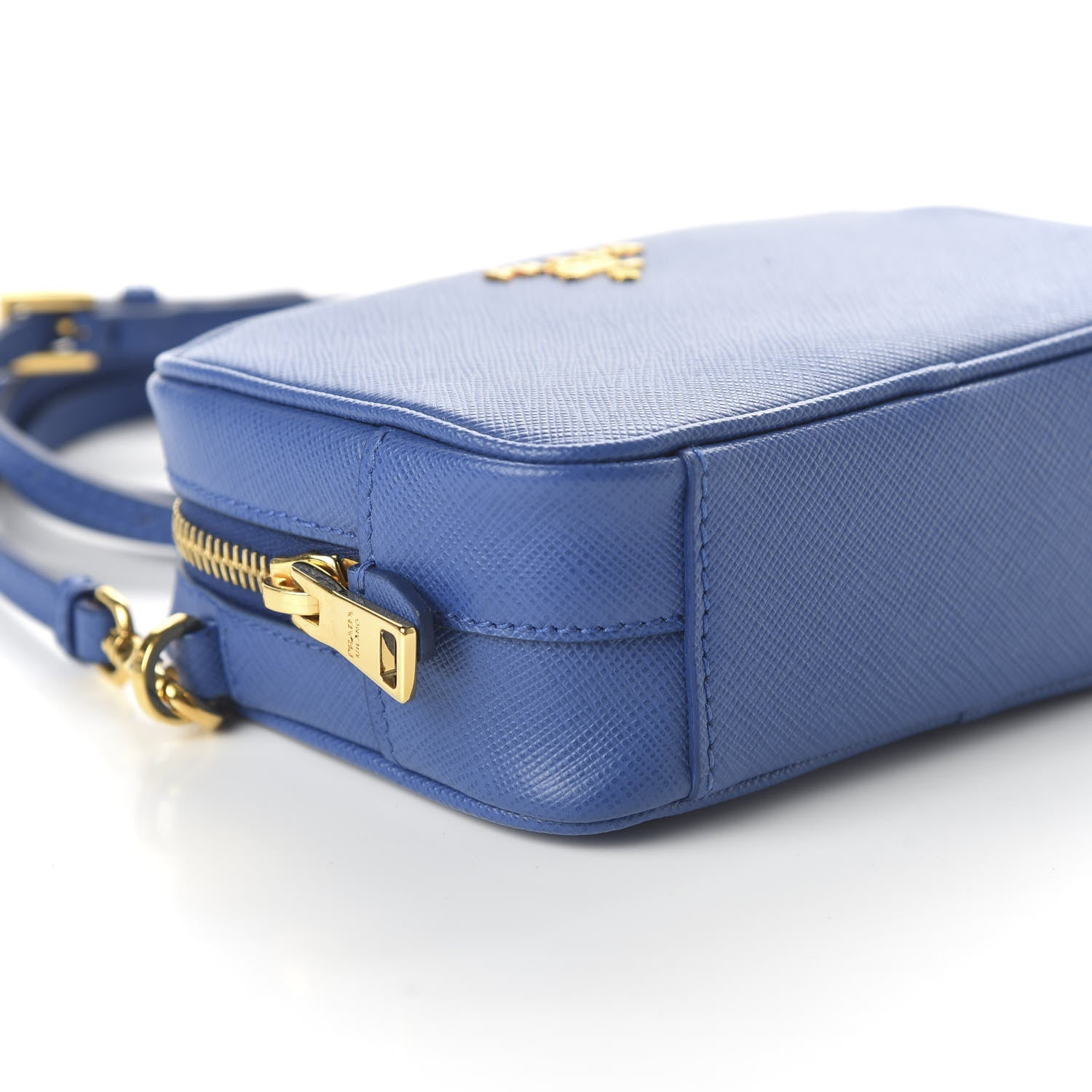 Prada Saffiano Mini Camera Crossbody Bag Royal 5 of 9
