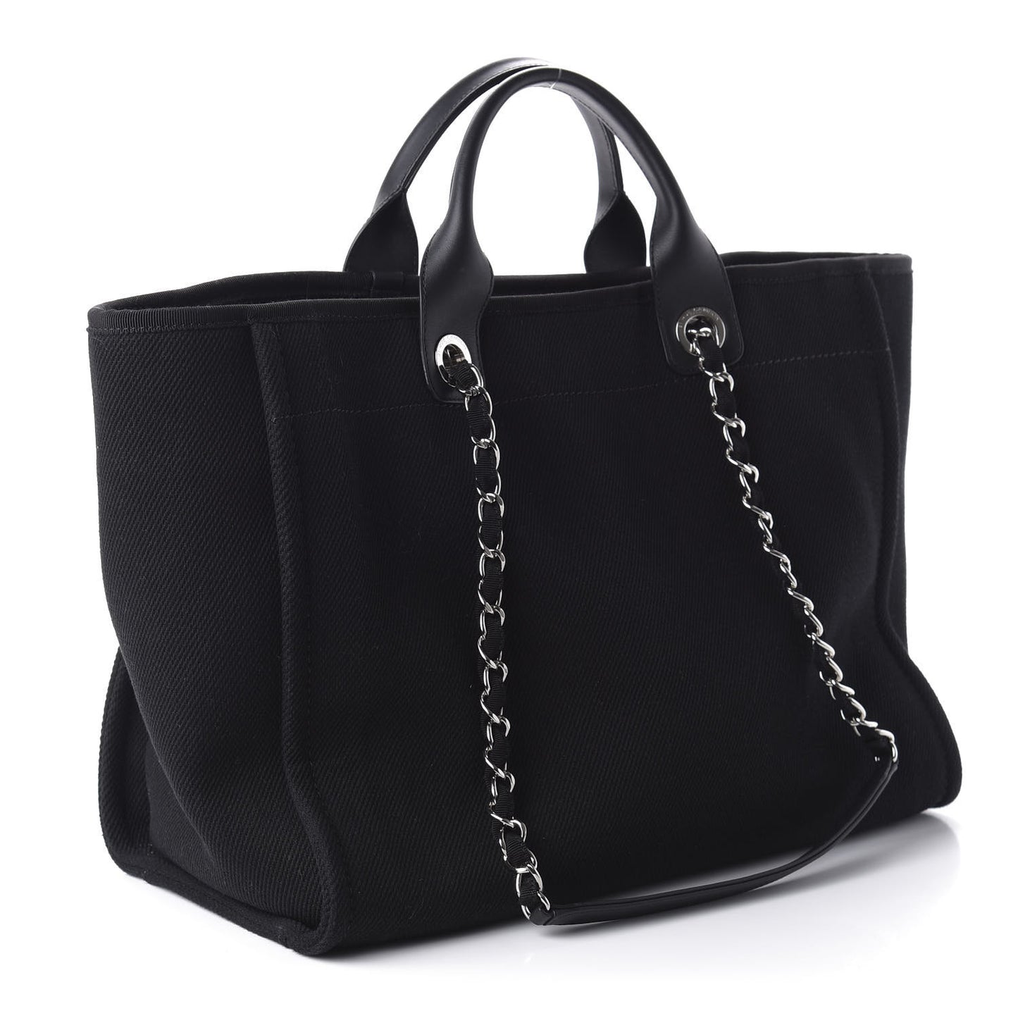 Canvas Pearl Medium Deauville Tote Black