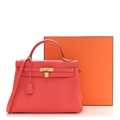Hermes Taurillon Clemence Kelly Retourne 32 Rose Jaipur 12 of 12