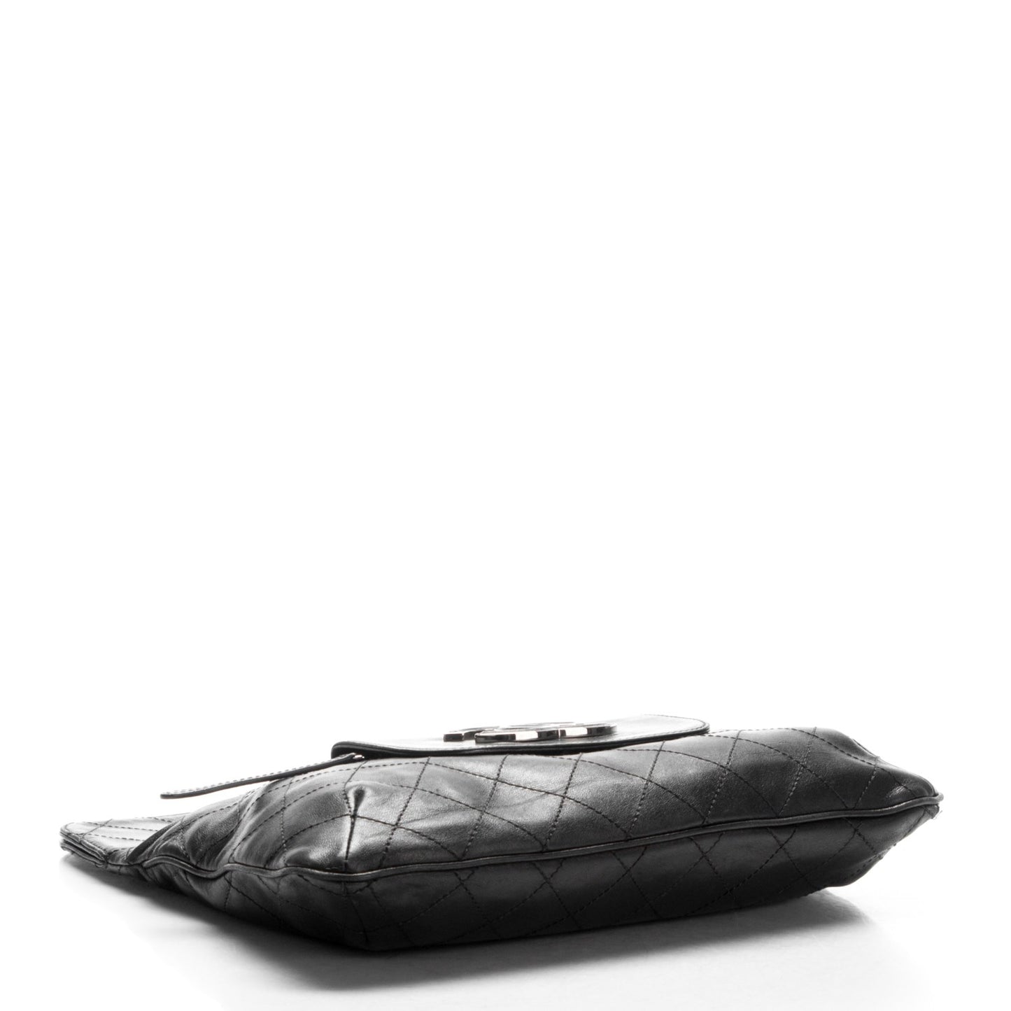 Lambskin Diamond Stitch Convertible Clutch Black