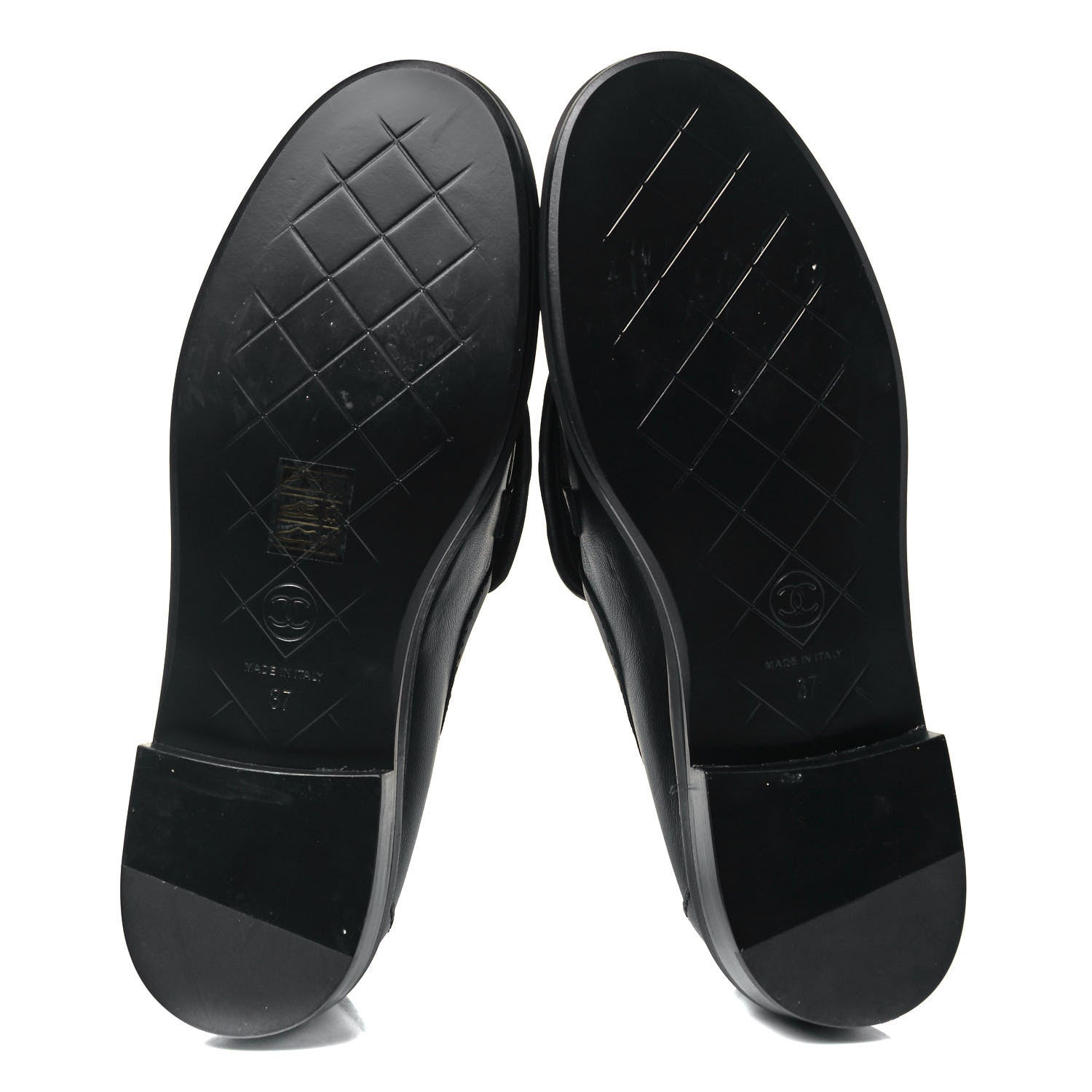 Chanel Lambskin Quilted CC Turnlock Loafers 37 Black 5 of 8