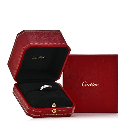 Cartier 18K White Gold 8 Diamond 4mm Wedding Band LOVE Ring 50 5.25 5 of 5