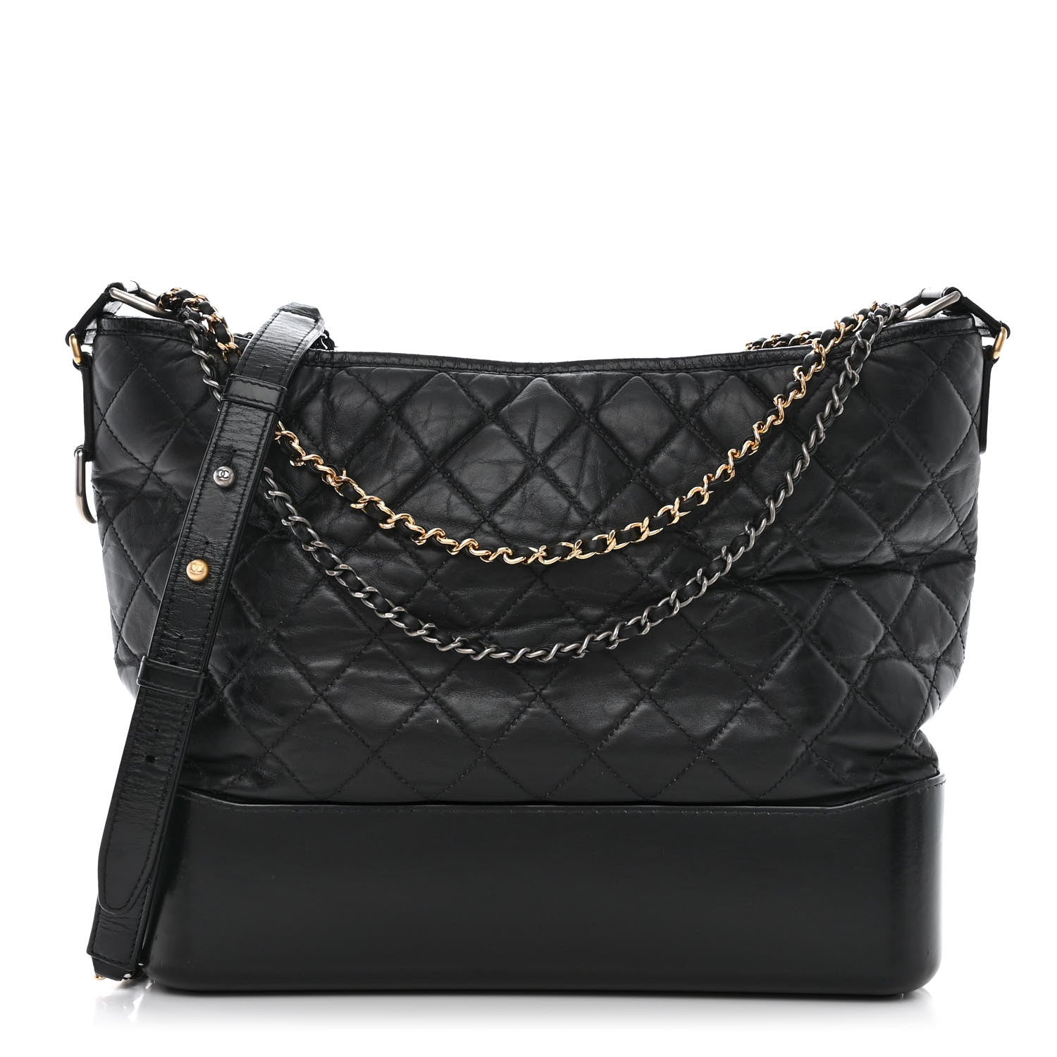 Chanel Aged Calfskin Quilted Large Gabrielle Hobo Black 1 of 12