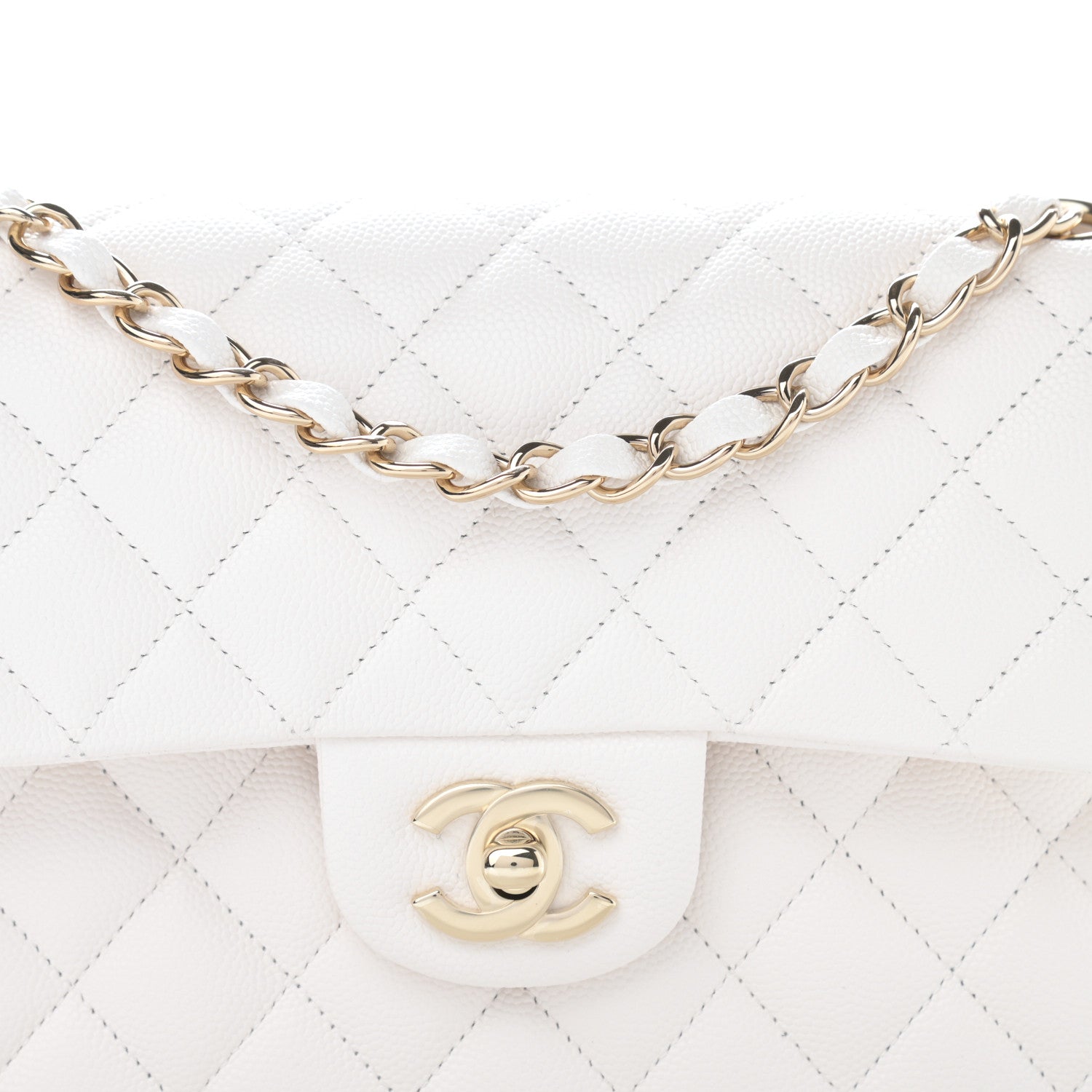 Chanel Caviar Quilted Small Double Flap White 8 of 10