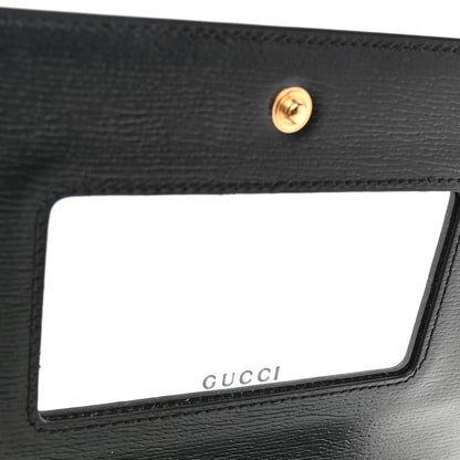 Gucci Textured Calfskin Script Logo Wallet On Chain Black 10 of 11