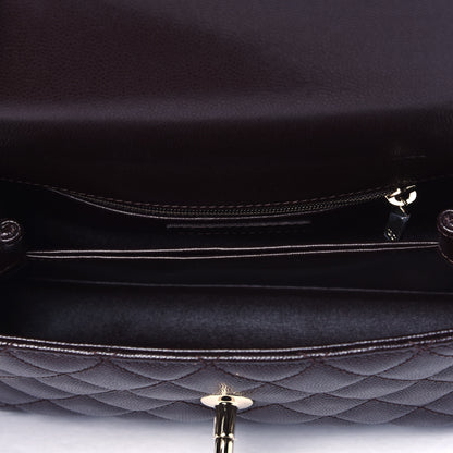 Chanel Caviar Quilted Mini Coco Handle Flap Dark Brown 7 of 10