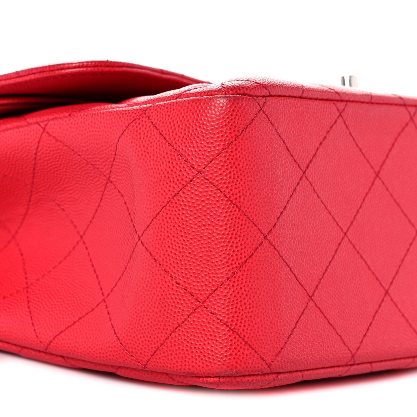 Caviar Quilted Jumbo Double Flap Red
