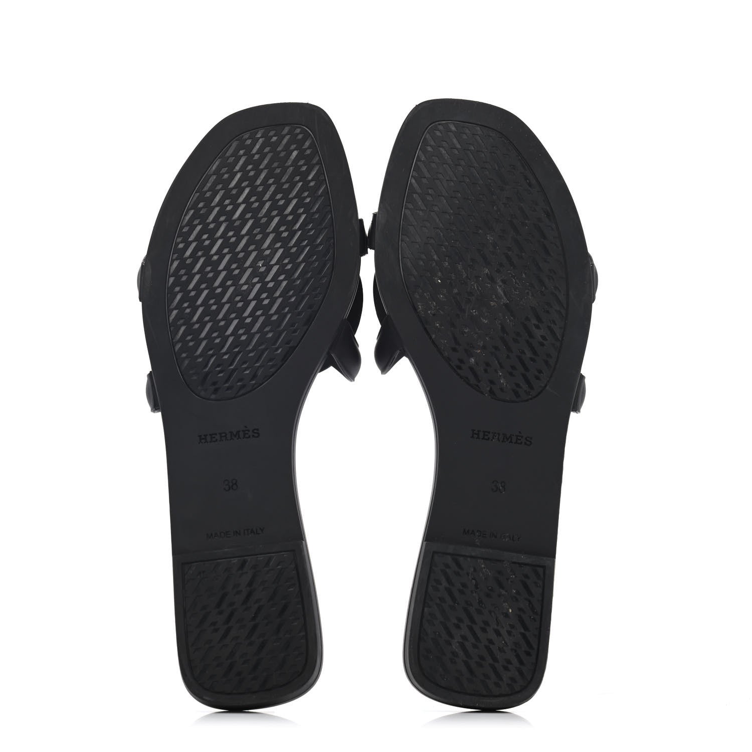 Hermes Rubber Aloha Sandals 38 Black 4 of 4