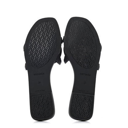 Hermes Rubber Aloha Sandals 38 Black 4 of 4