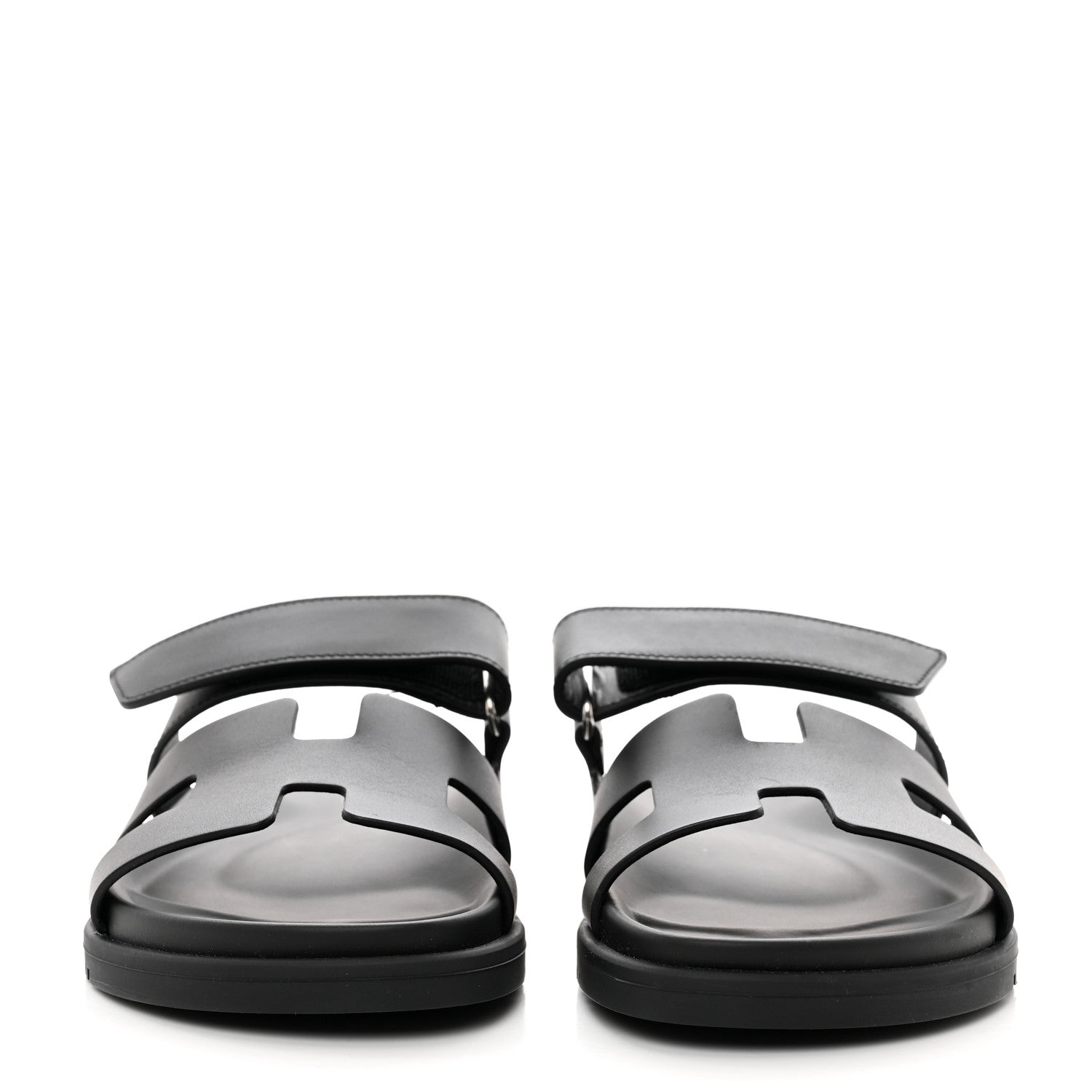 Hermes Calfskin Womens Chypre Sandals 37 Black 2 of 9