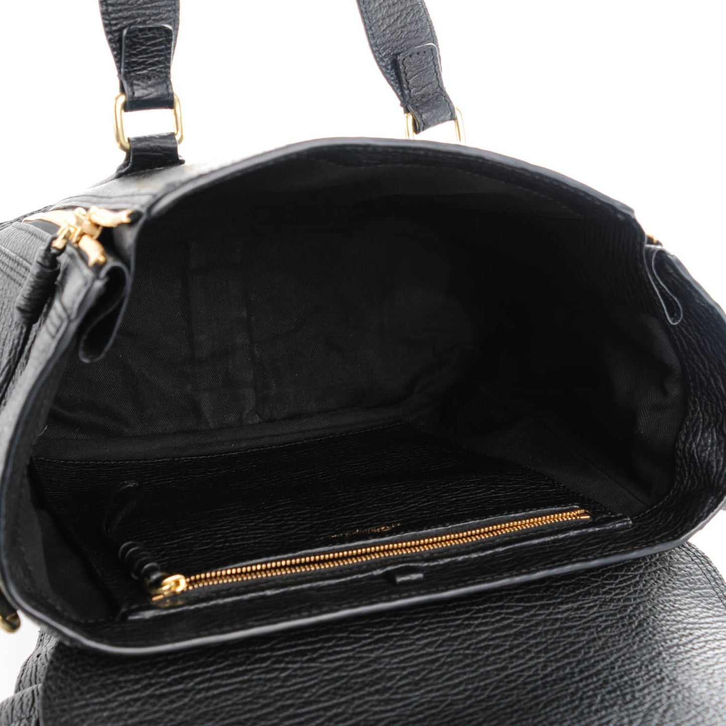 3.1 Textured Calfskin Medium Pashli Satchel Black
