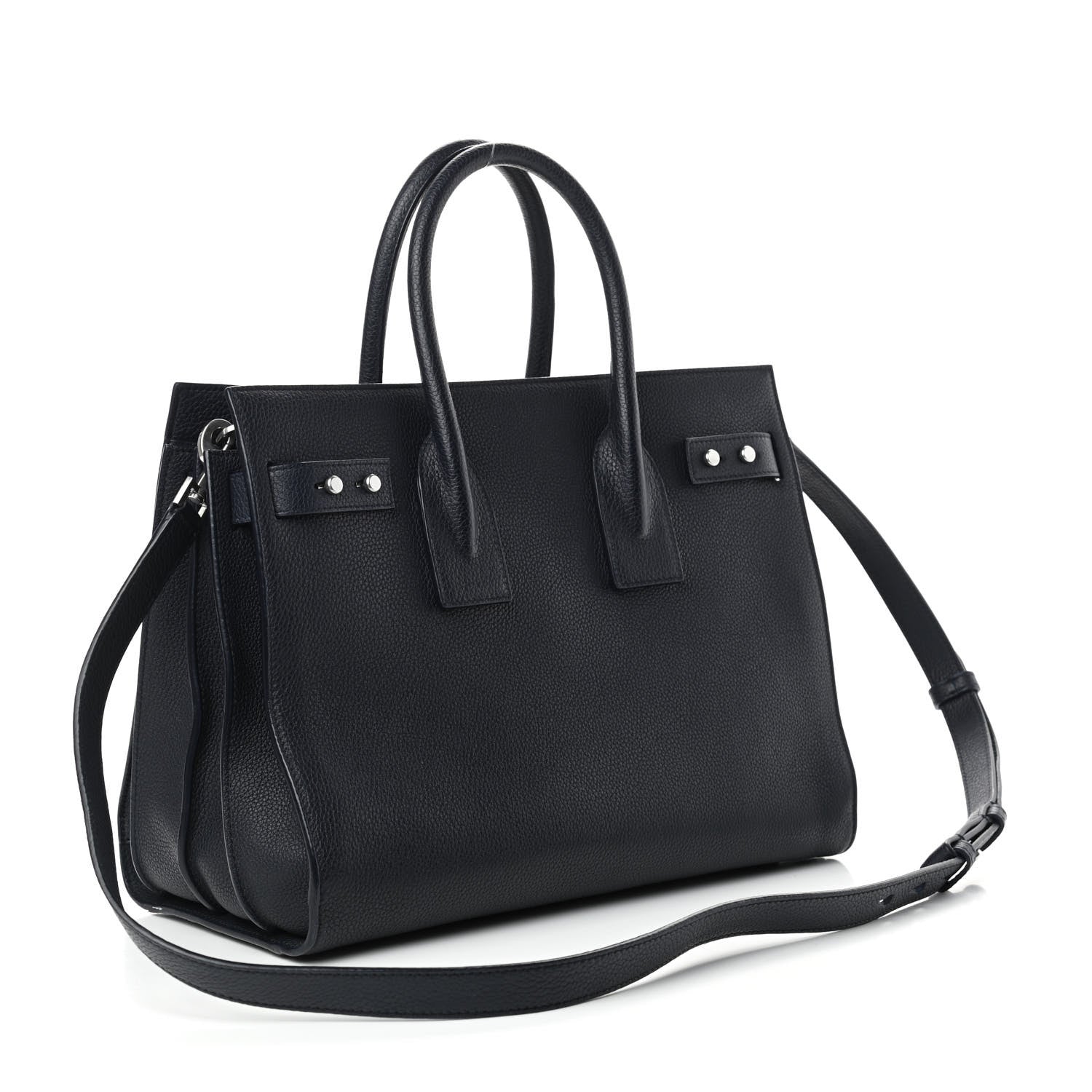 Saint Laurent Grained Calfskin Small Supple Sac De Jour Navy 3 of 9