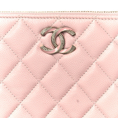 Chanel Caviar Quilted Crystal Enamel Cosmetic Case Light Pink 8 of 8