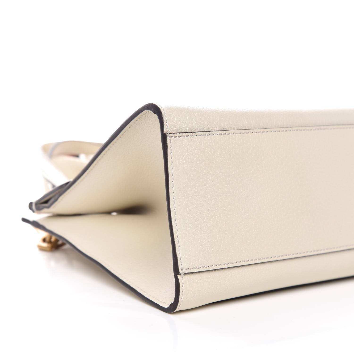 Gucci Grained Calfskin Web Stripe Butterfly Medium Totem Top Handle Bag White 6 of 10