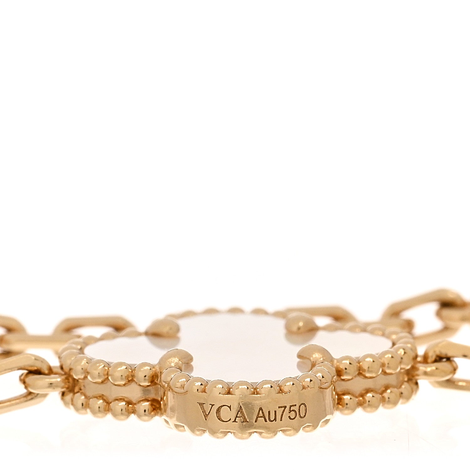 Van Cleef & Arpels 18K Yellow Gold Mother of Pearl 5 Motifs Vintage Alhambra Bracelet 3 of 5